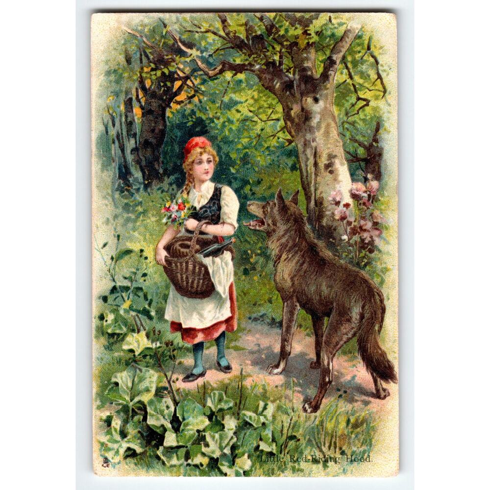Vintage Little Red Riding Hood Postcard by Raphael Tuck & Sons 1905